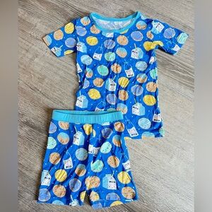 Little Sleepies Blue Cookie and Milk Pajama Set